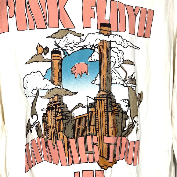 Daydreamer PINK FLOYD ANIMALS TOUR '77 LONG SLEEVE CROP TEE Size Medium - Picture 9 of 10